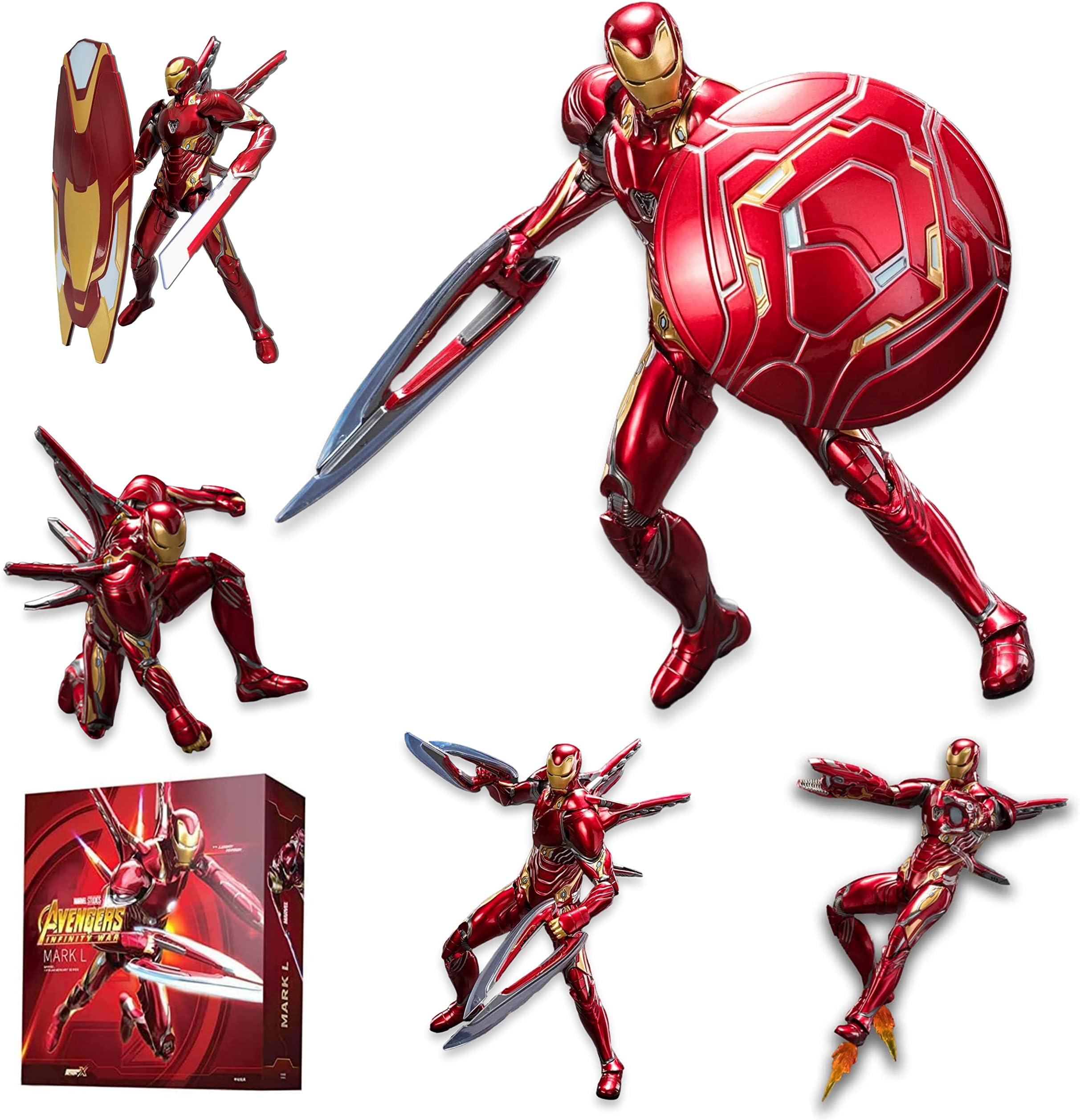 MK50Ironman Action Figure-7 Inch Deluxe Painting Exquisite Collection Model Gift Toys(MK L)