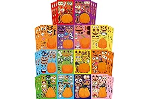 56 Sheets Halloween Pumpkin Make a Face Stickers for Kids