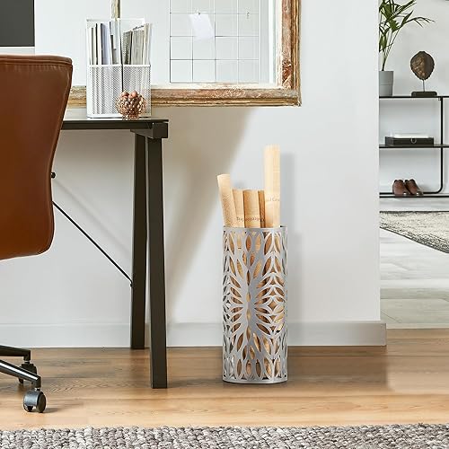 Miniatura 8 de Soporte para paraguas, soporte de paraguas para entrada, organizador de paraguas de metal con una bandeja de goteo desmontable, estante redondo para