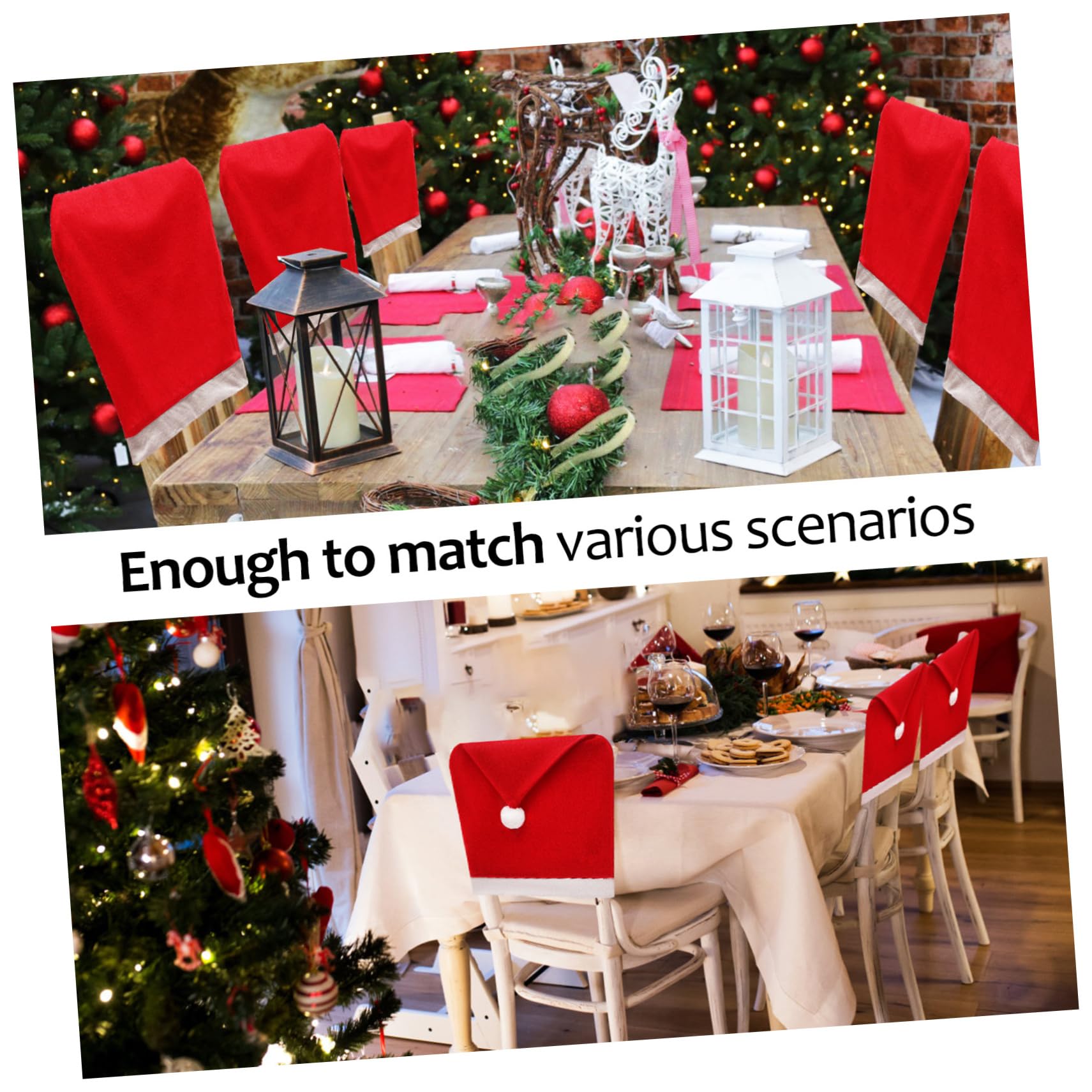Alipis 10pezzi Fodere per Sedie Tema Natale Coprisedie Natalizie Decorazioni per Interno Fodere per Sedie di Sala da Pranzo e Cucina