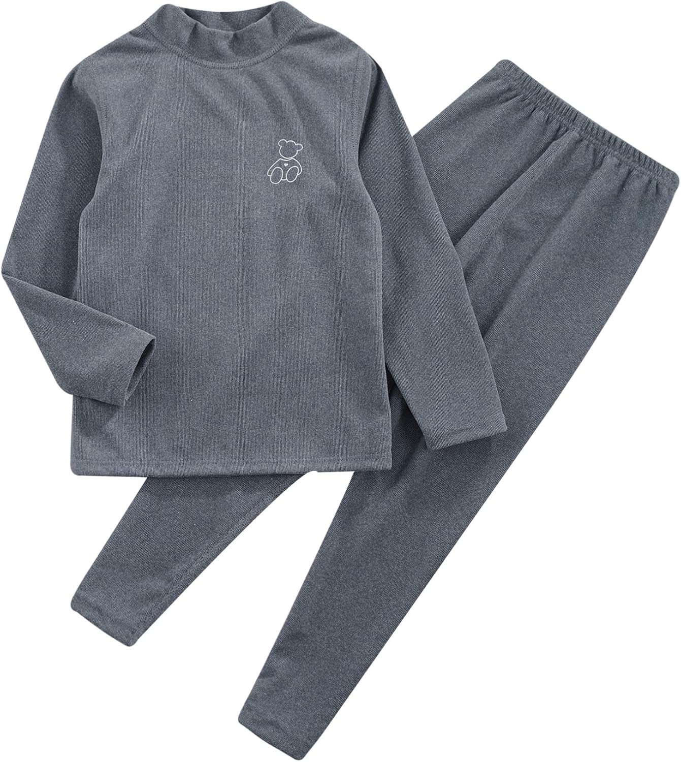 ranrann Kids Boys Girls Thermal Underwear Long John Set Long Sleeve Shirt with Leggings Pants Warm Base Layer Set