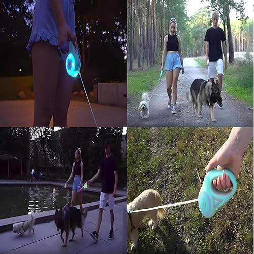 Miniatura 3 de Correa retráctil para perro de 16 pies  Correa reflectante resistente para perros grandes, medianos y pequeños  Línea larga sin enredos con mango de