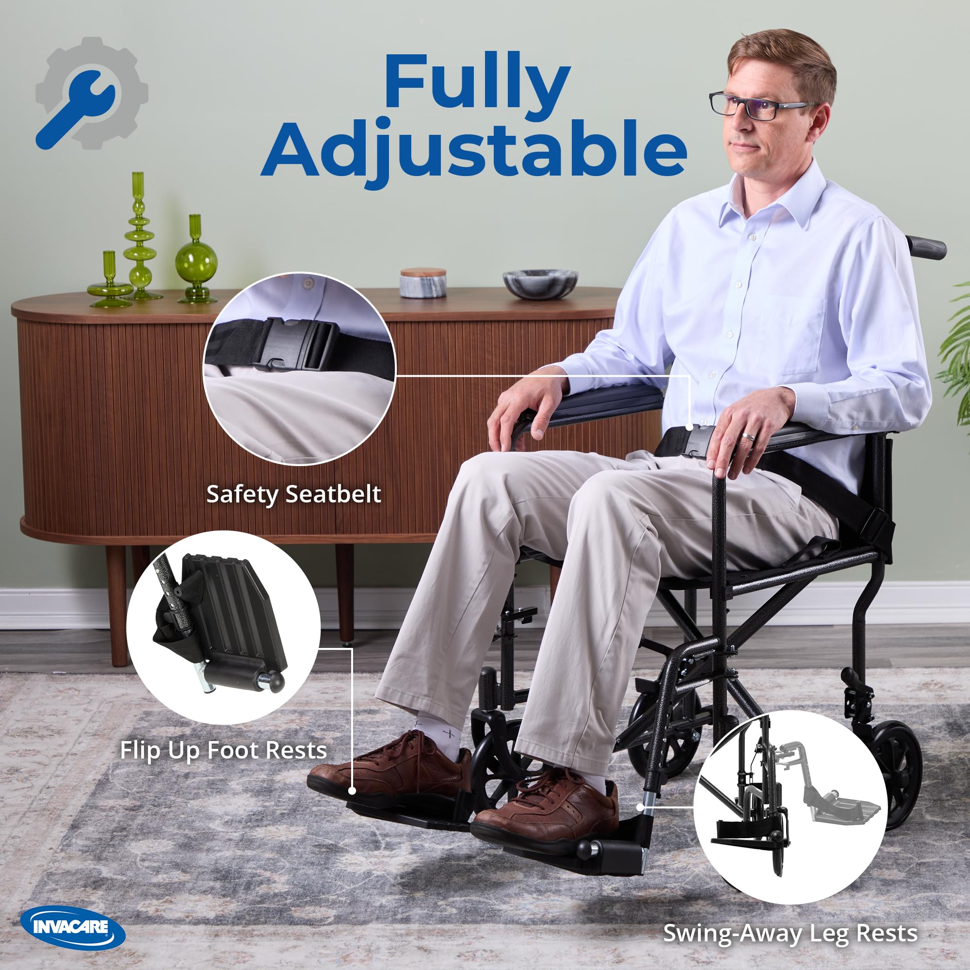 Invacare Transport Wheelchair - Lightweight & Portable -4