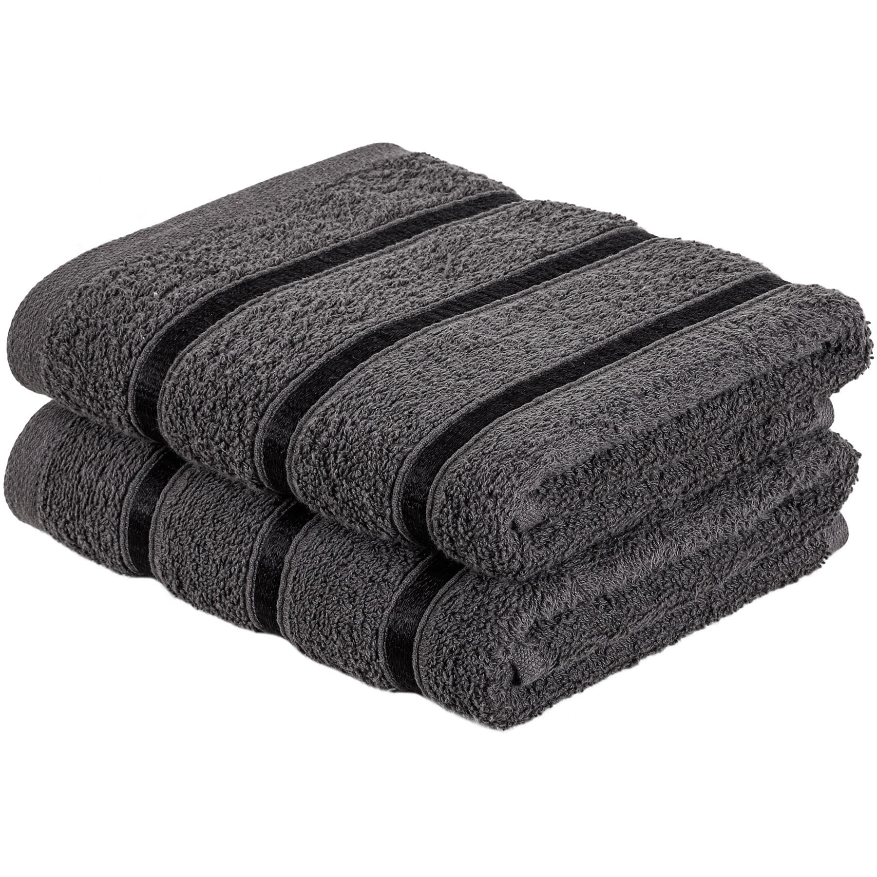 A2Z Cotton 2 Pcs Hand Towel Soft Absorbent Bathroom Charcoal 51 x 81 cm — image 1