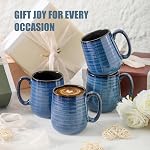 Hasense Coffee Mugs Ensemble de 6, 12 Ensemble de tasses à café avec poignée, tasses en lait en céramique pour hommes Femmes, tasse à latte bleue pour café, coco, lait, cadeau de tasse élégant, lave-vaisselle et micro-ondes Safe