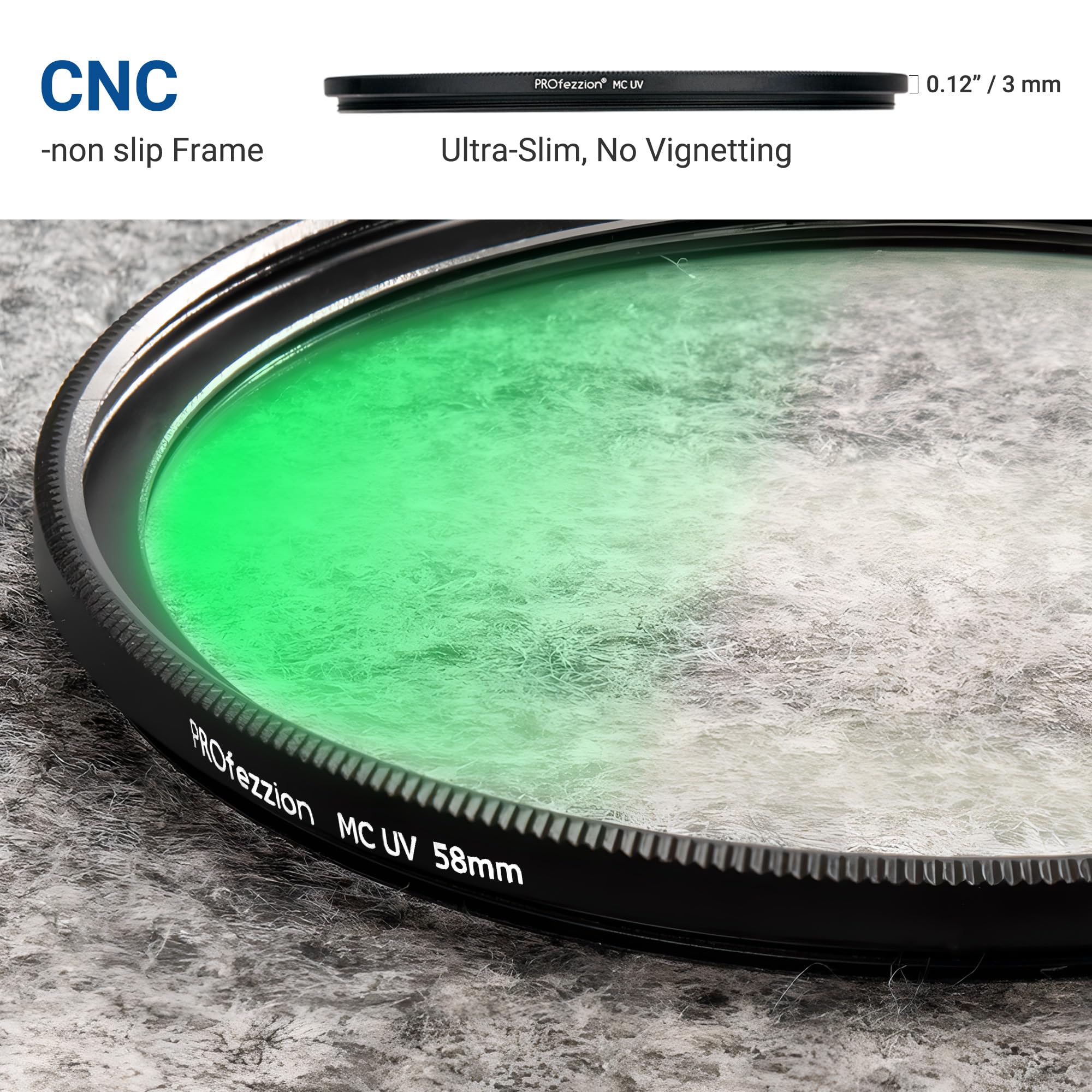 PROfezzion Filtr UV 49 mm, ultracienka osłona obiektywu aparatu do Canon EOS R100 R50 R10 z obiektywem RF-S 18-45 mm, do Canon EOS M50 M6 Mark II M5 M6 M200 z obiektywem EF-M 15-45 mm i innymi