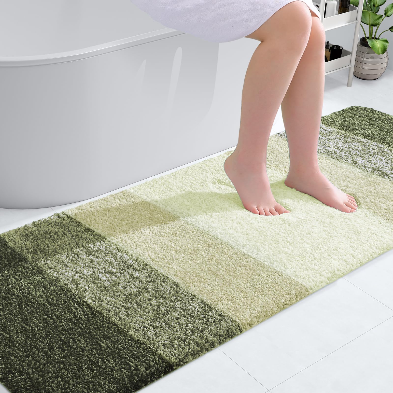 OLANLY Bathroom Runner Rug 70x24, Extra Soft Absorbent Microfiber Bath Rugs