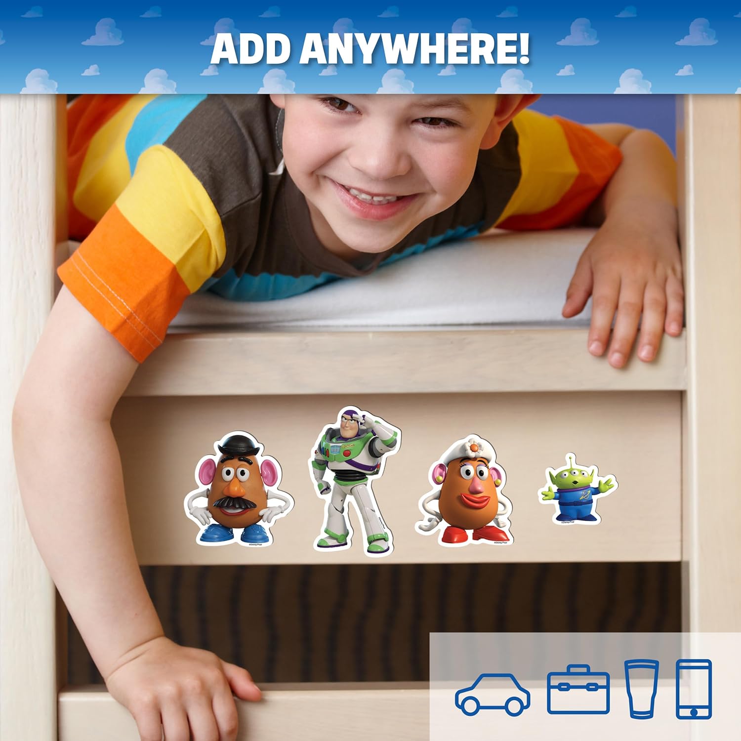 Disney Toy Story Decals - Set of 4 Buzz Lightyear Mr & Mrs Potato Head Alien Vinyl Stickers for Car Laptop Computer Kids Water Bottle Outdoor Waterproof - Image 5