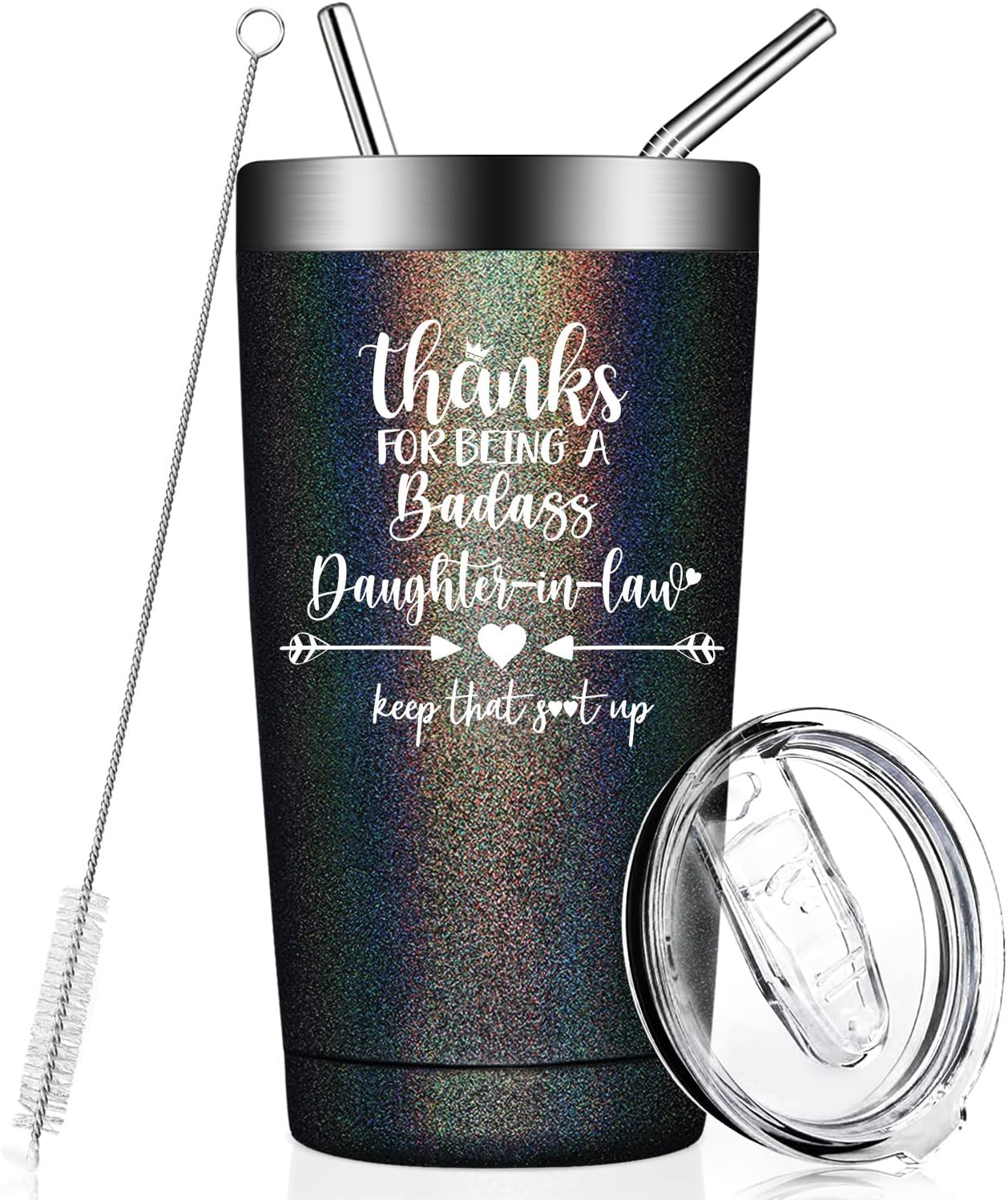 Fufandi Daughter in Law Gift Ideas, Gifts for Daughter in Law - Daughter in Law Birthday Gifts - Funny Valentines, Mothers Day, Christmas Gifts for Daughter in Law - Tumbler Cup with Keychain 20oz