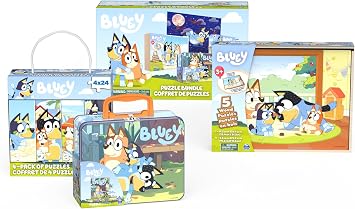 مجموعة حزم Bluey 11 Puzzle ، 8 و 24 قطعة من الخشب ، أحجية ، قطع بانوراما للأطفال في سن ما قبل المدرسة والأطفال