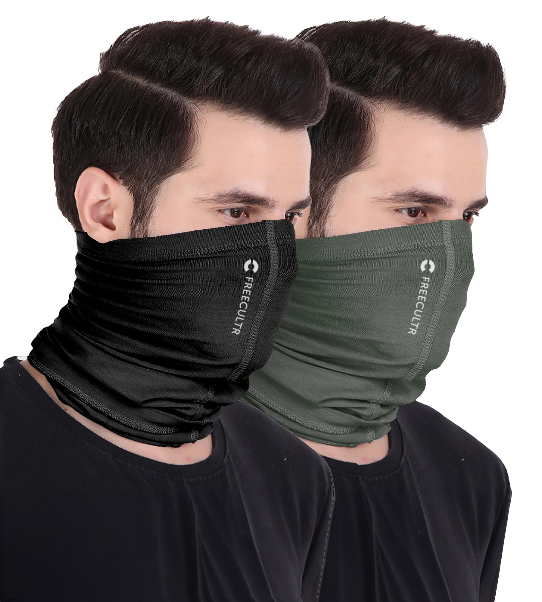 Unisex Bamboo Plain Bandana, Anti Microbial Super Soft & Comfort Fit, Breathable Multipurpose Headband, Face Mask for Dust Protection-Pack of 2-100% Try On Guarantee - Made in India