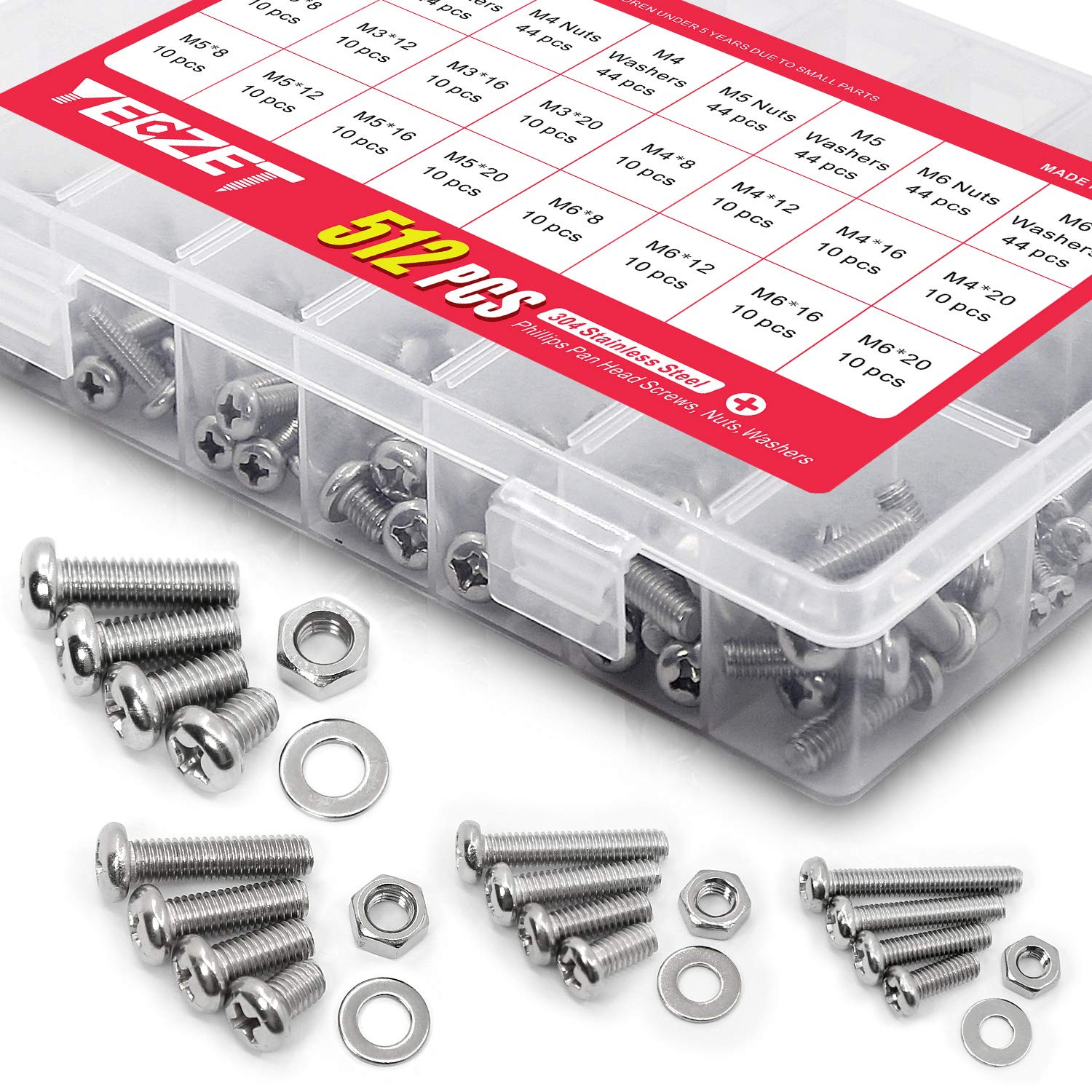 Per Legno E Metallo Kit Viti Phillips Acciaio Inox 18-8 - Assortimento Per Riparazioni, Marca StainlessTown! Set Chiavi Esagonali - Foto 8