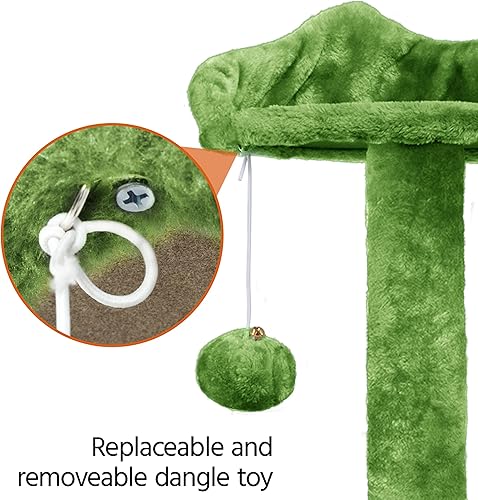 Vista 28 de Yaheetech Árbol para gatos de varios niveles de 70 pulgadas, torre alta para gatos con condominio, postes rascadores y bola colgante para gatos