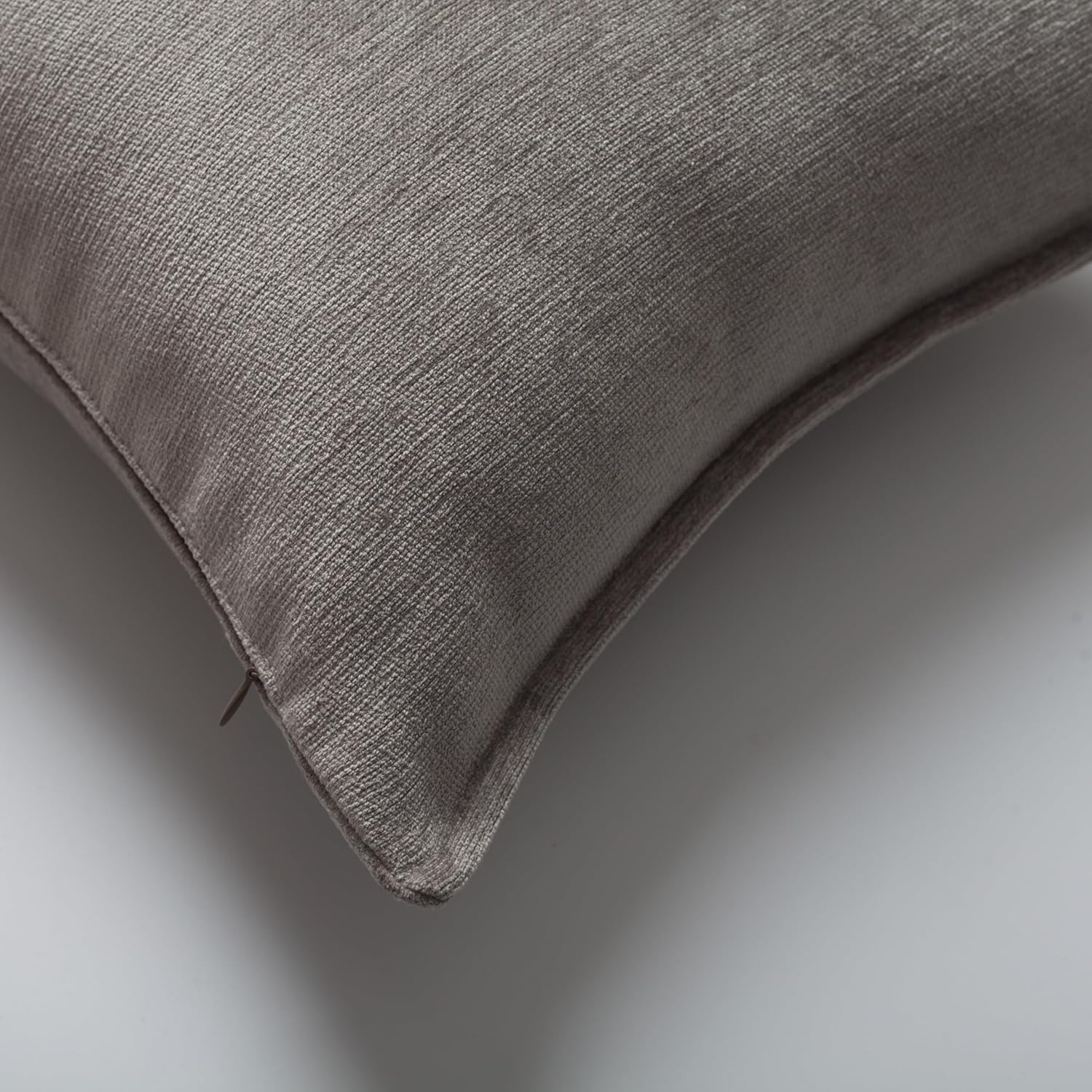 Woven Jacquard Throw Pillow Cover, Pack of 1 Textured Velved Decorative Cushion Covers for Sofas, Couches, Home Décor, Fade Resistant Pillow for Sofa & Couch, Eliza, Taupe, 20x20 Inch
