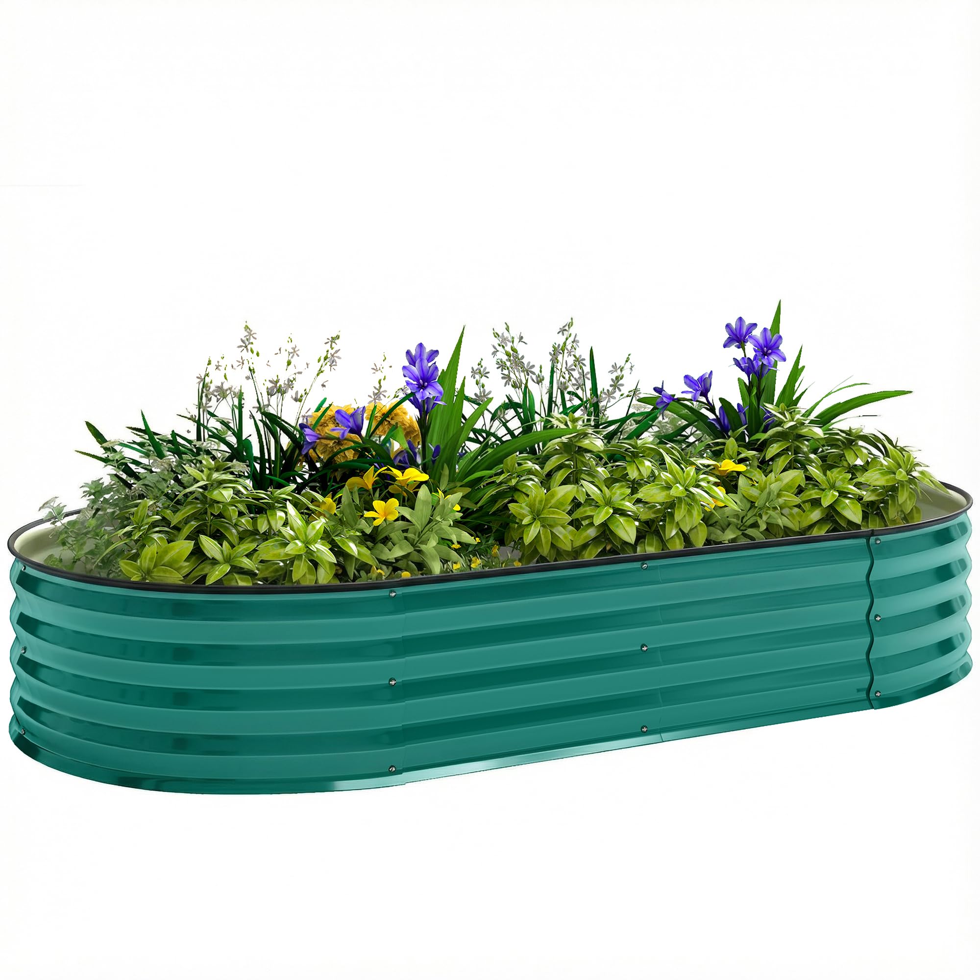 Outsunny Galvanised Raised Garden Bed Planter BoxLight Green from B&Q