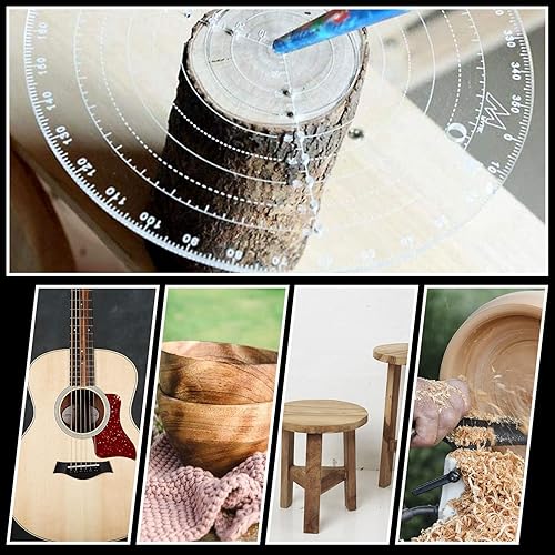 Miniatura 7 de Brújula de búsqueda central redonda de 11.8 pulgadas, herramientas de centrado de torno acrílico transparente para tornos de madera, torno de