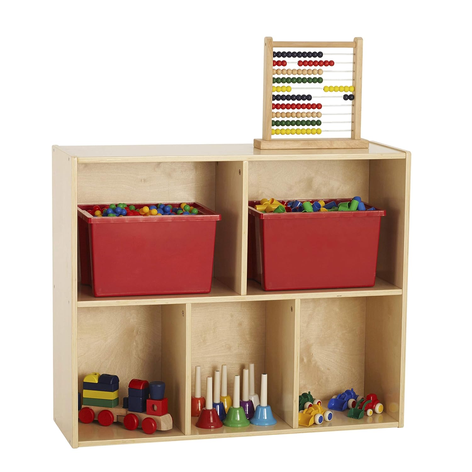 Review ECR4Kids Birch Streamline 5-Section Storage Cabinet, Wood Book Shelf Organizer/Toy Storage for Kids, 30” Tall – Natural Top Brands ECR4Kids Birch Streamline 5-Section Storage Cabinet, Wood Book Shelf Organizer/Toy Storage for Kids, 30” Tall – Natural