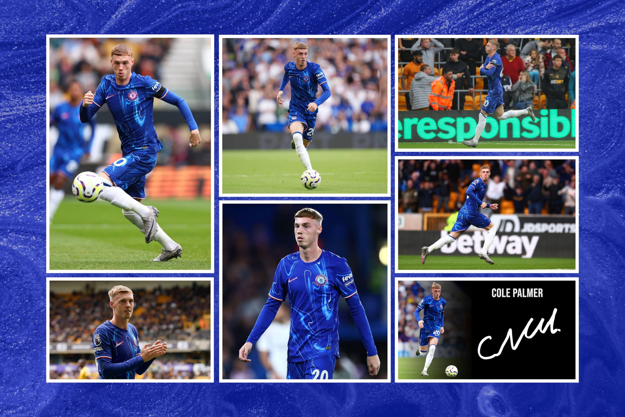RJR PRINTS Cole Palmer – Chelsea Football Player firmado 30,5 x 20,3 cm, autógrafo impreso con una firma preimpresa que sería un excelente regalo para cualquier fanático.