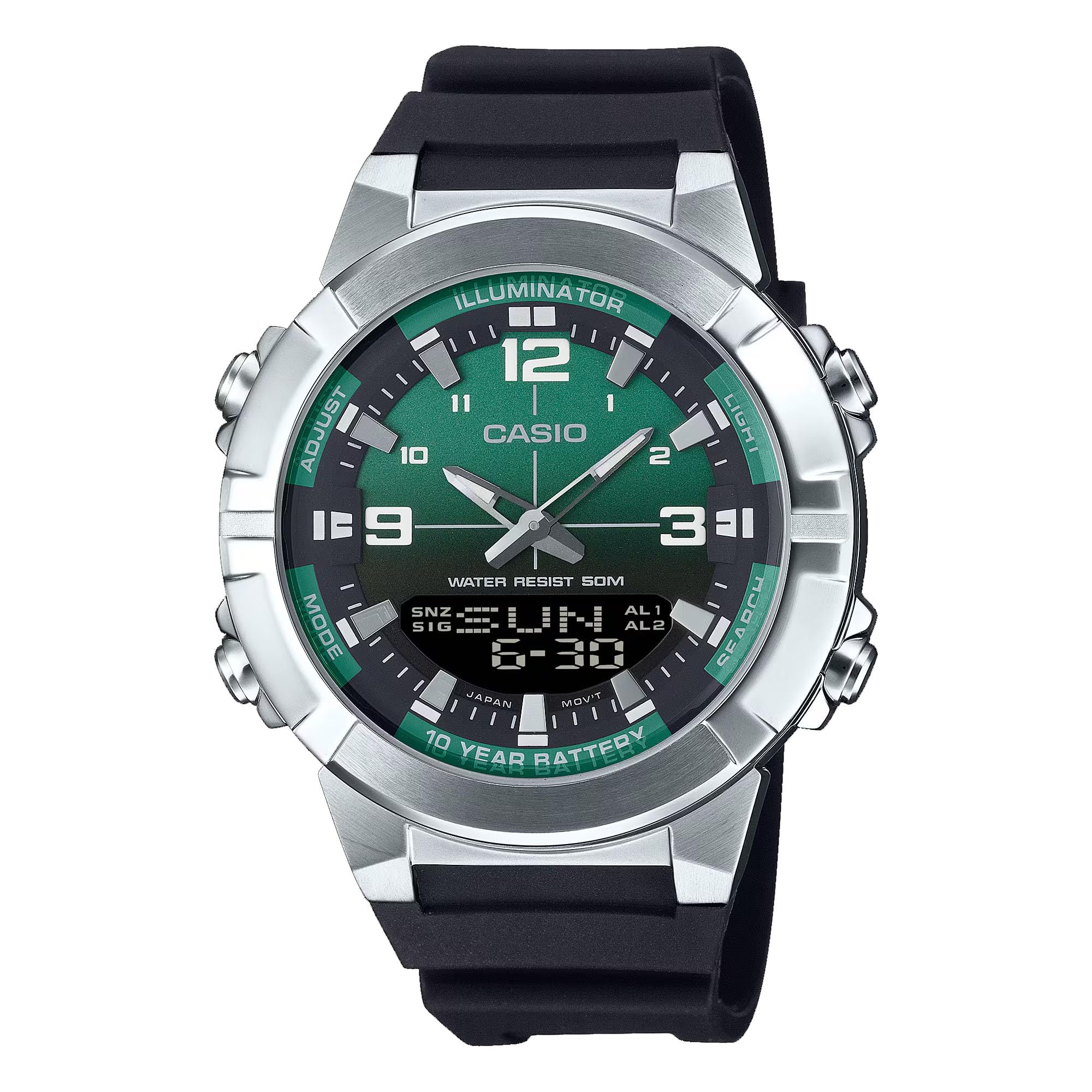 Casio Analog-Digital-Kombination Armbanduhr AMW-870A-3AV Herren