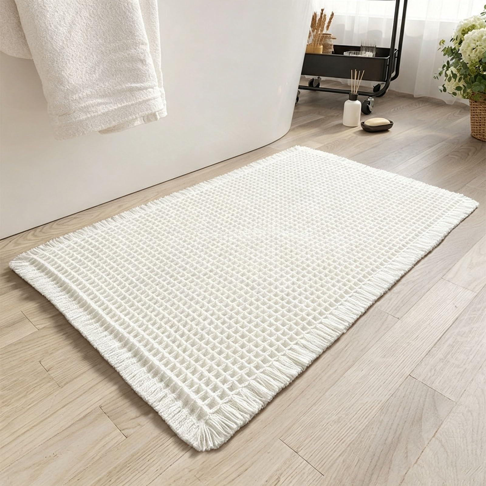 Tapis Absorbant, Salle De Bain, Conception De Bord à Glands, Polyester