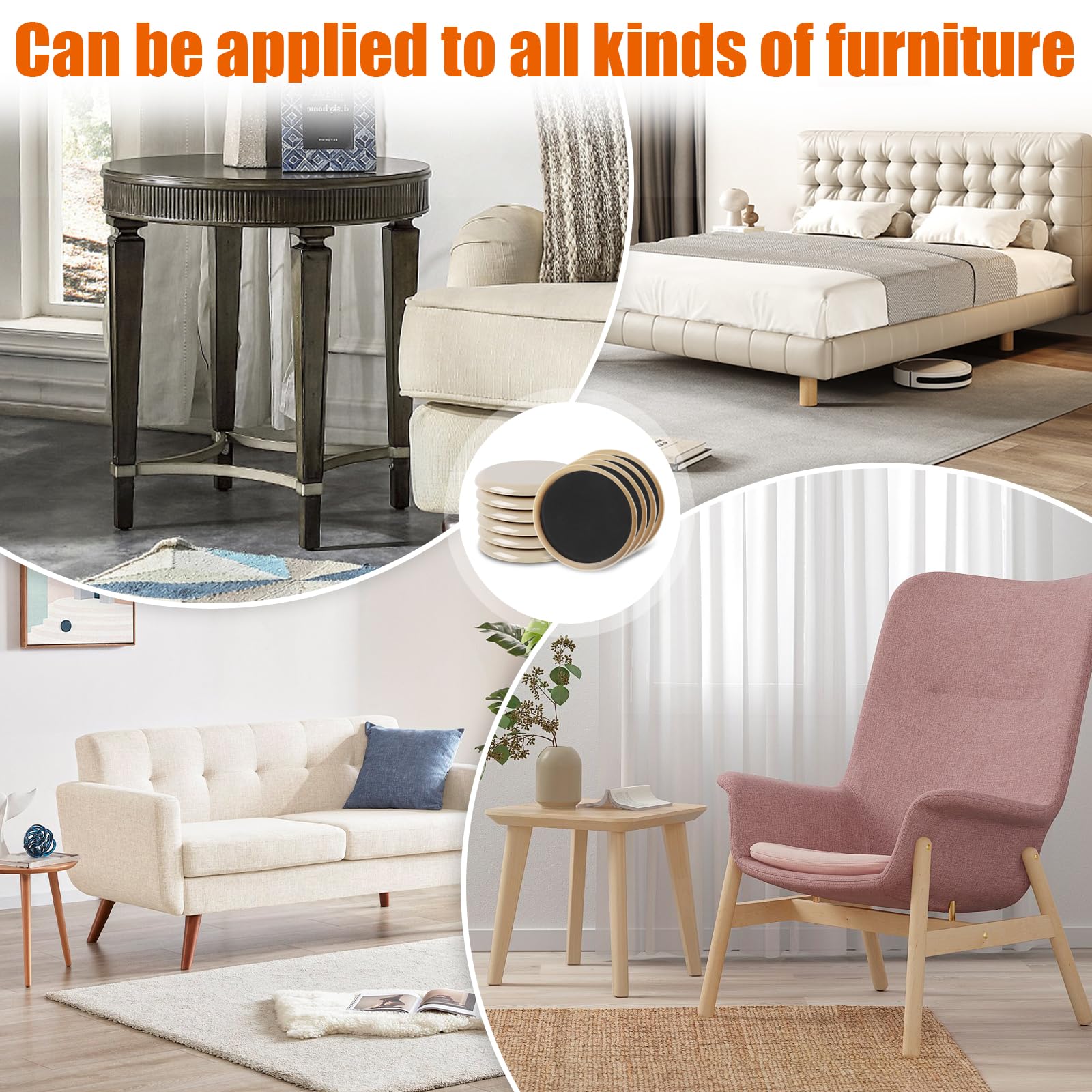 24 Pcs Furniture Sliders, Washing Machine Sliders, Furniture Sliders