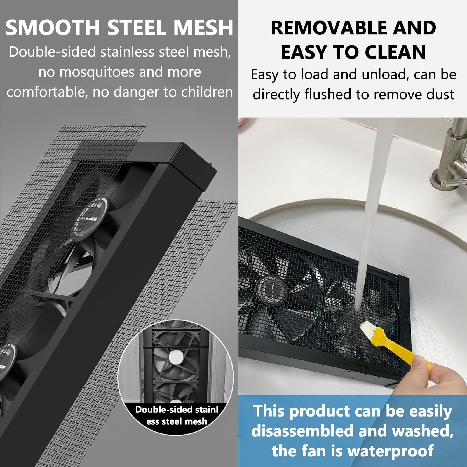 Ventilateur de fenêtre Comfort Zone for chambre à coucher, extracteur de fenêtre, rétractable de 35 à 135 cm en option, vitesse réglable de 0 à 2800 tr/min, rétractable de 5 cm(65-70CM)