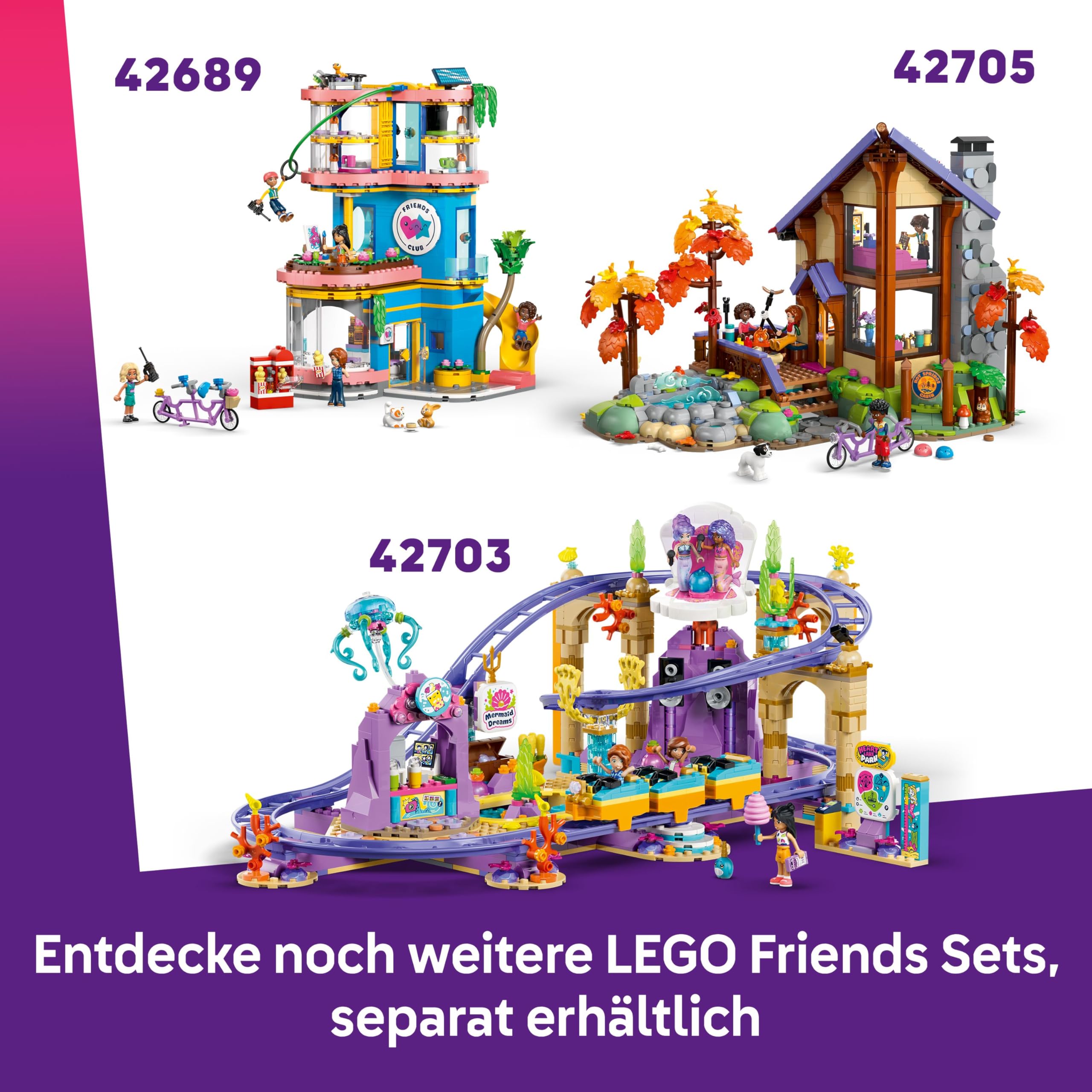 LEGO Friends Das Grandhotel von Heartlake City - Miniatur Modell mit 6 Minifiguren, 2 Tierfiguren & Zubehör - Kinderzimmer Deko - Geschenkidee für Mädchen ab 9 Jahren - 42704