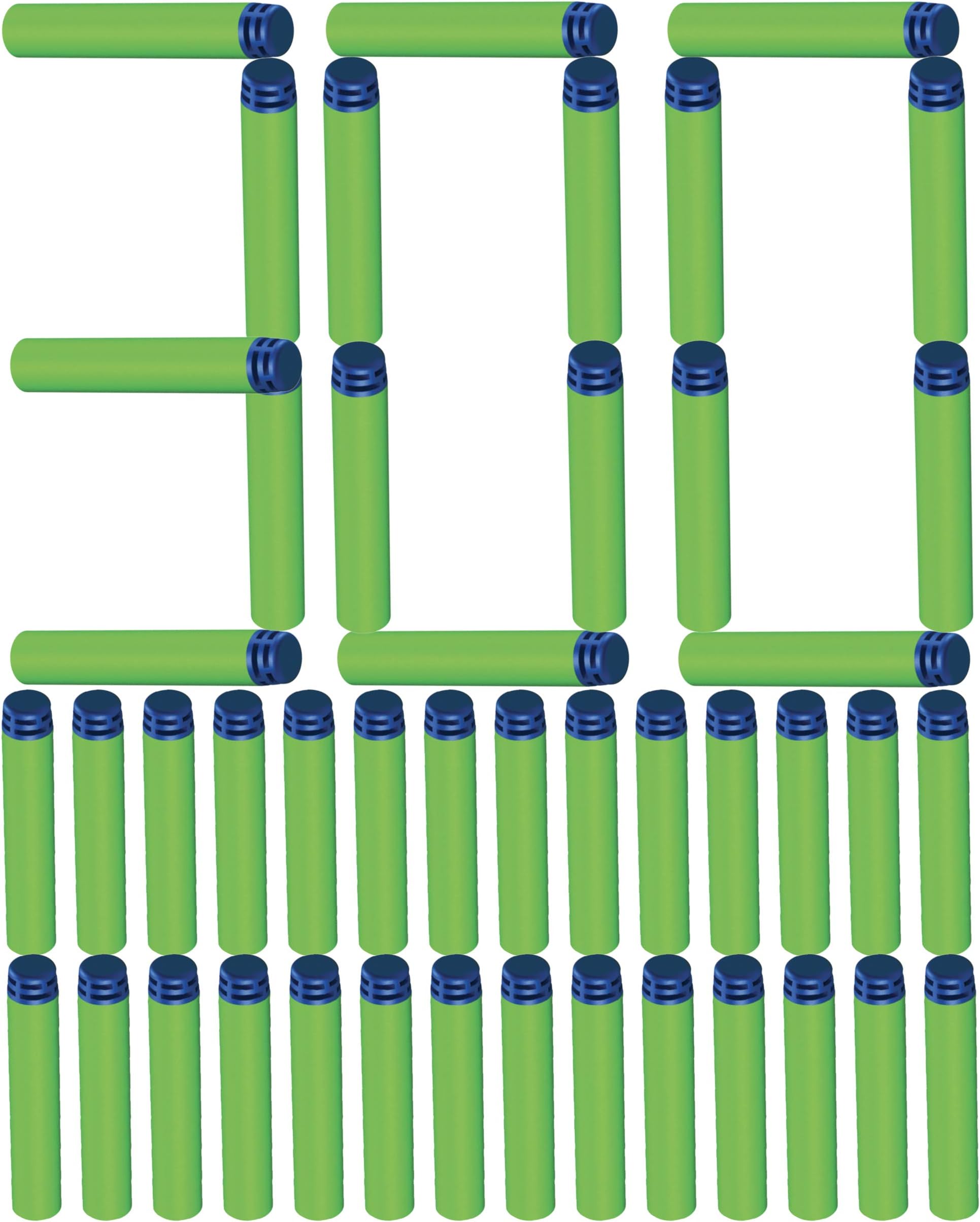 Dart Zone 300 Sureshot Waffle-Tip Darts - Refill Pack for All and Most Standard NERF Dart Blasters by Prime Time Toys, 300 pc, Green