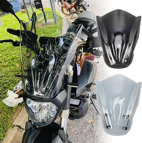 Protector de parabrisas de motocicleta para MT07 FZ07 doble burbuja Flyscreen con soporte de montaje compatible con Y-amaha MT FZ 07 MT-07 FZ-07