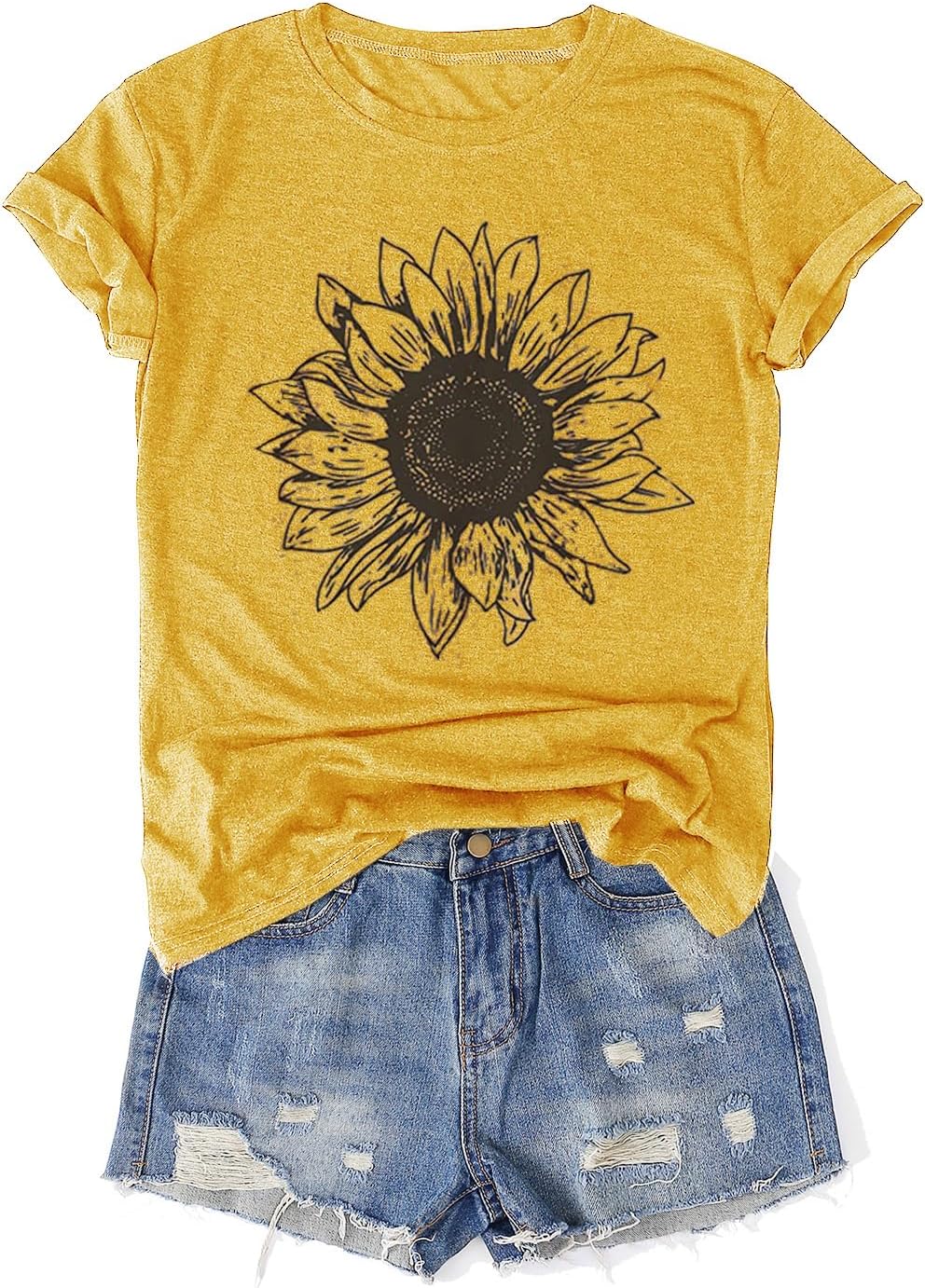 Womens Vintage Flowers T-Shirts Cute Floral Graphic Tees Wildflowers Cottagecore Tshirts Summer Casual Short Sleeve Tops