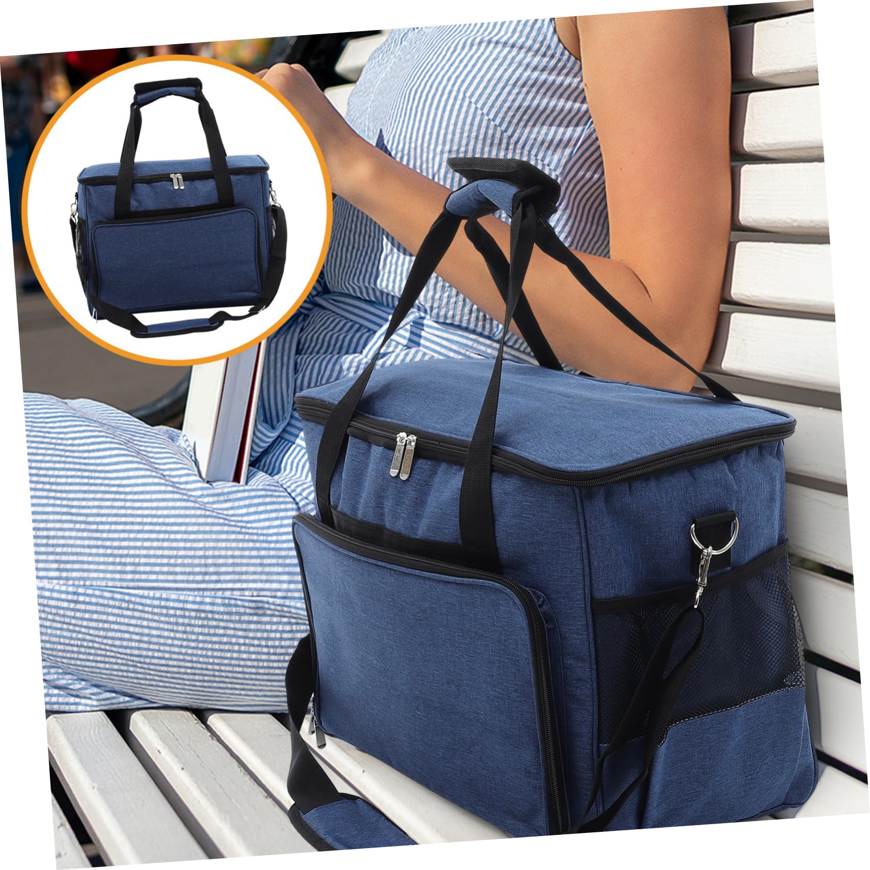 LALAFINA Sewing Machine Case Padded Walls Compact Bag for Outdoor Easy Sewing Machine Storage