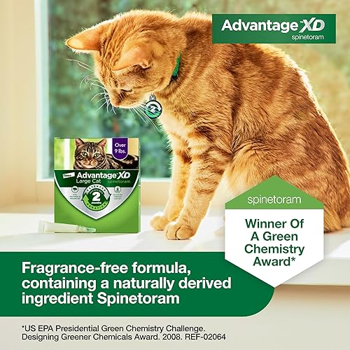 Miniatura 7 de Advantage XD - Prevención y tratamiento de pulgas para gatos de más de 9 libras.  1 dosis tópica, 2 meses de protección por dosis