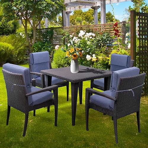 Miniatura 10 de Aoodor Cojín para silla de patio con respaldo alto, funda de tela de olefina, espuma de esponja, 46 x 21 x 4 pulgadas, juego de 4 (solo cojines)