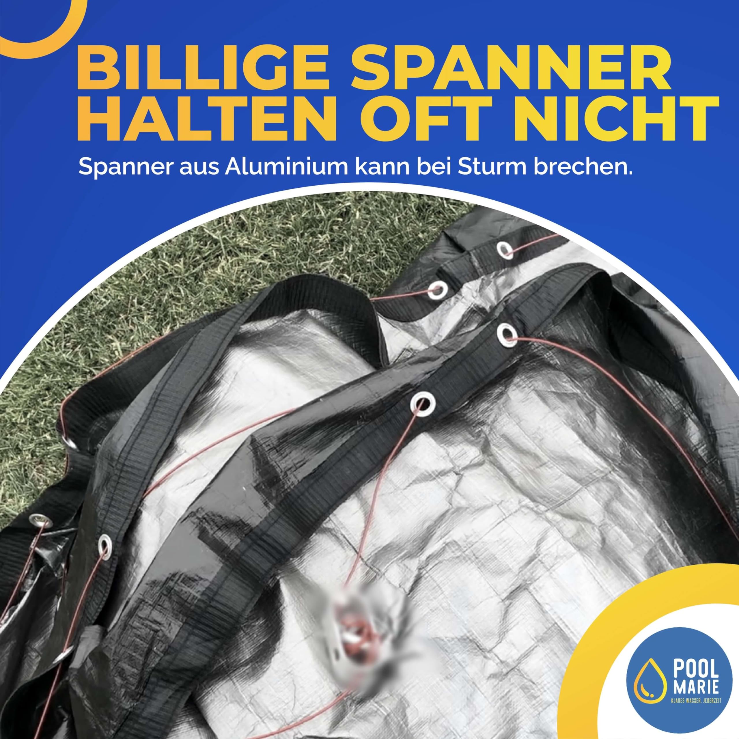 Drahtspanner 2er-Set aus Zinkdruckguss – sturmsicher, nachspannbar ohne Durchtrennen, Made in Germany – für Poolplane, Poolabdeckung, Zaun & Drahtseil – PoolMarie