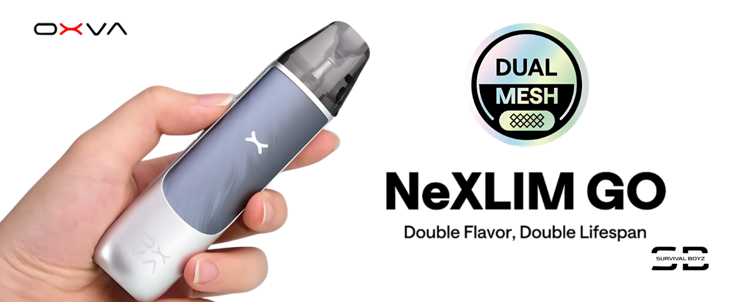 Oxva Nexlim Go Pod Vape Kit [Rose Pink] - 1800mAh Battery, 40W Boost Mode,  Full Charge in 45 Mins, 5V/2A Type-C Fast Charging, Dual Mesh Tech
