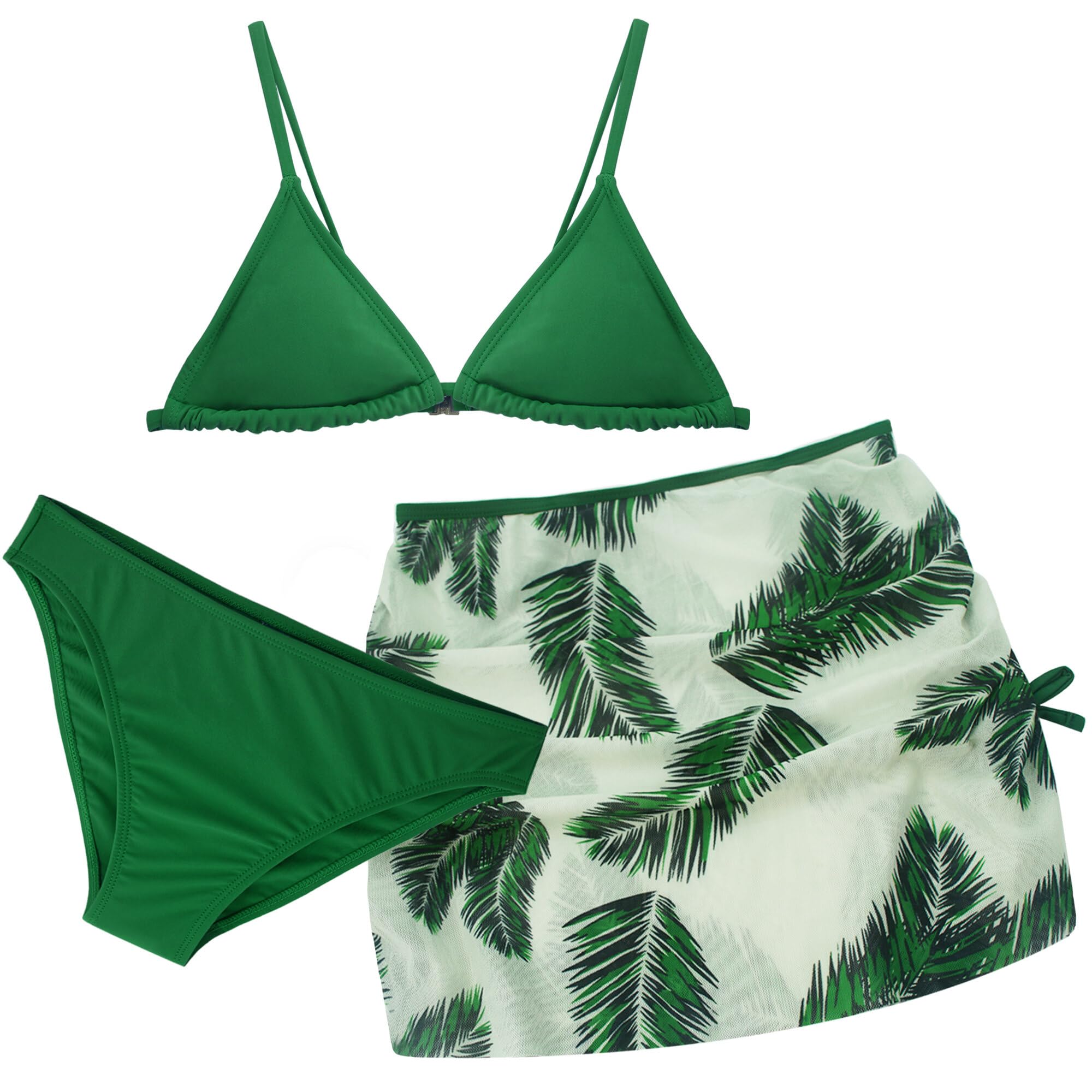 SEAUR Bikini para niña, tankini con espalda descubierta, parte superior triangular, pantalones cortos de baño ligeros para natación