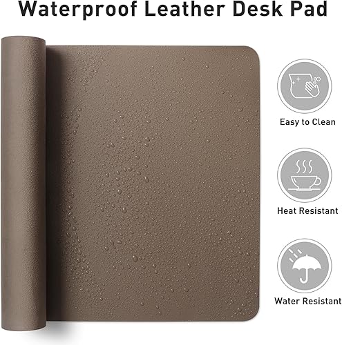 Miniatura 183 de Aothia Tapete protector de escritorio, alfombrilla para mouse, antideslizante, impermeable, de piel sintética, secante de escritorio, para Verde