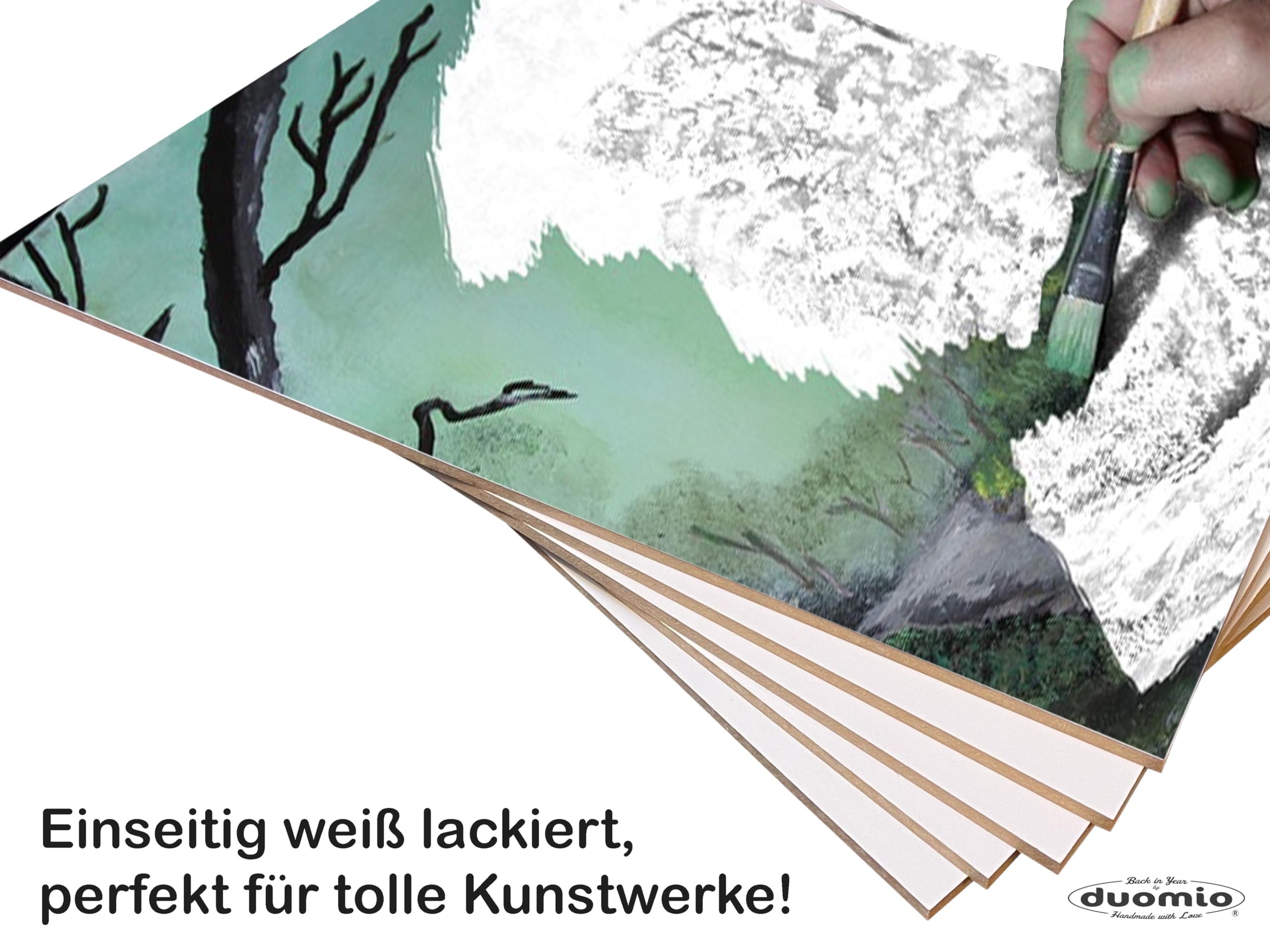 (10 Platten, A3, 5mm) Hochwertige HDF Hochverdichtete Faserplatten - Einseitig Weiß lackiert, besser als MDF Platten dicker, stabiler, günstiger 5mm; ideales Holz zum Basteln, bedrucken/Lasercut