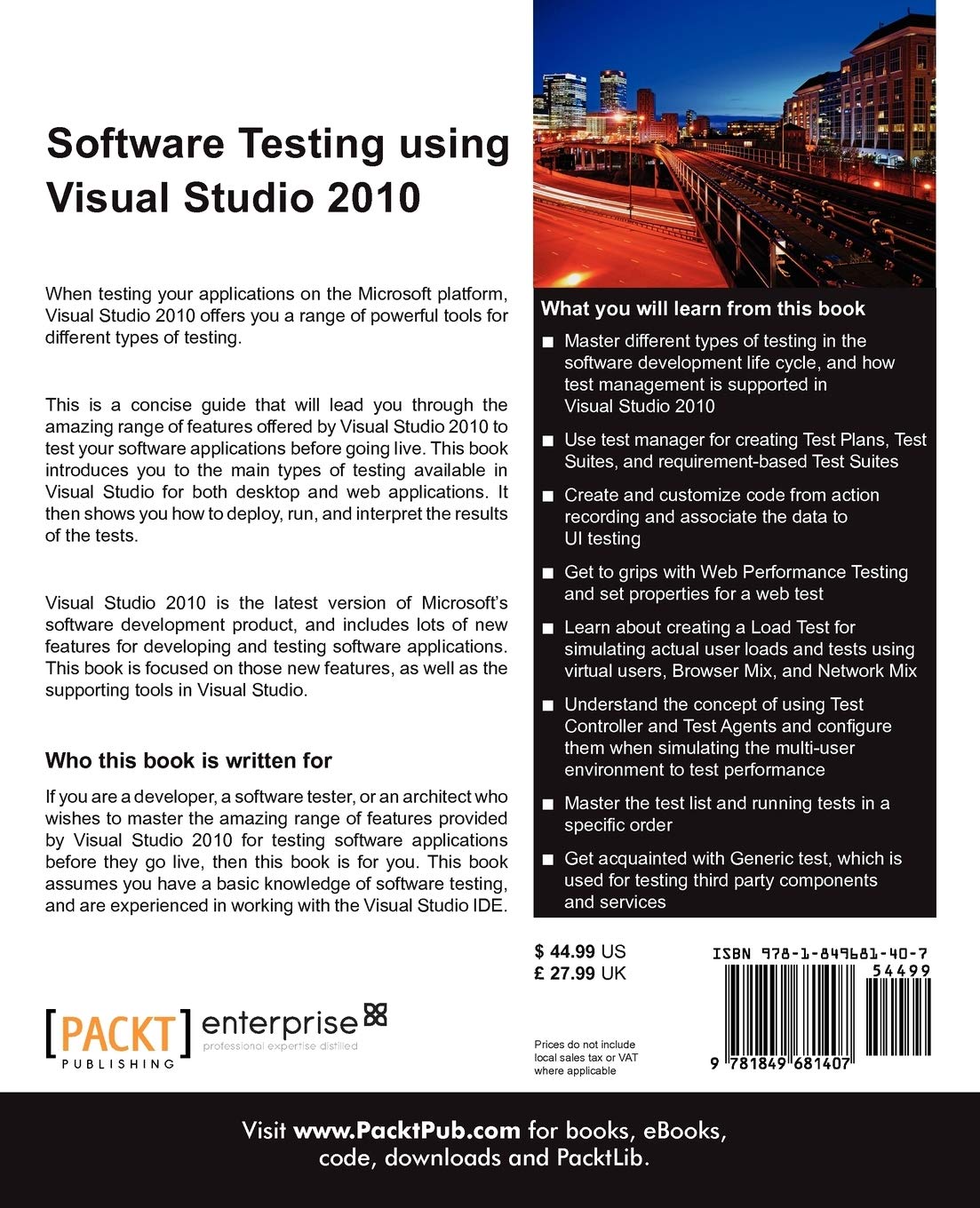 Software Testing using Visual Studio 2010 (English Edition)