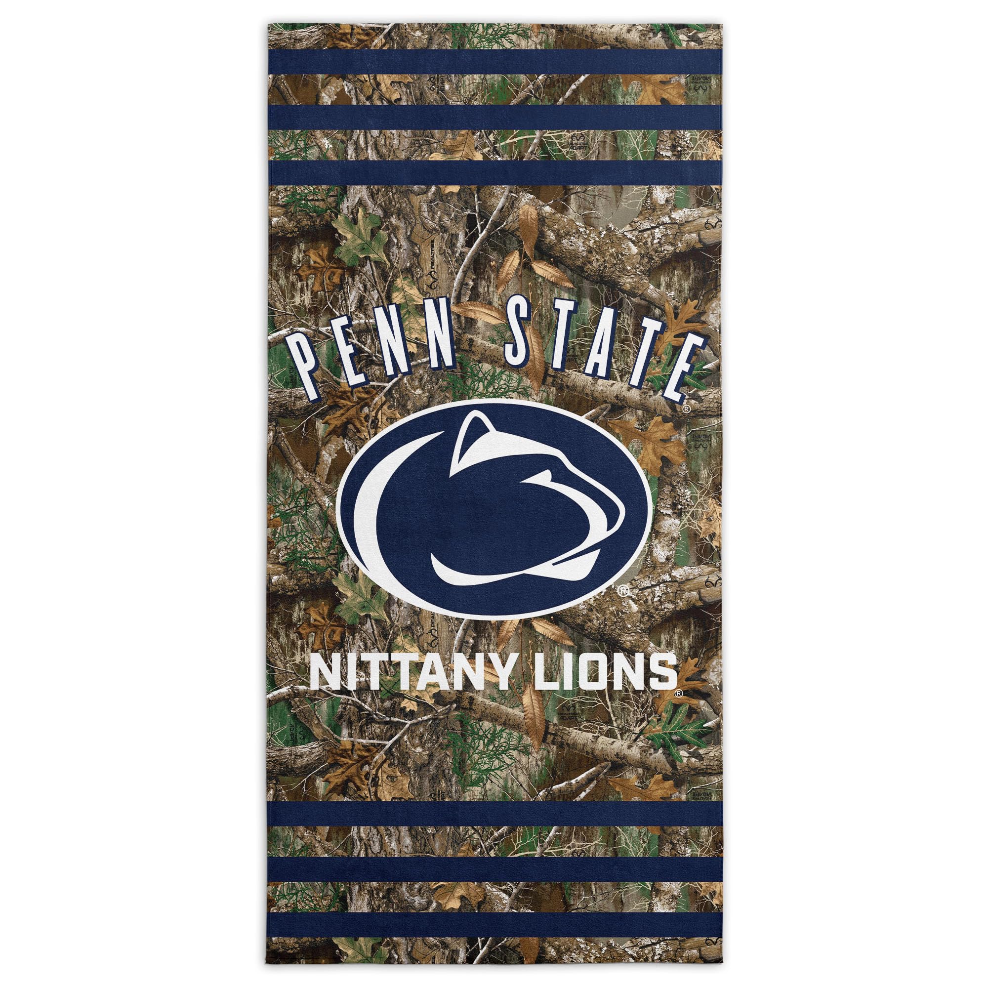 Northwest NCAA Penn State Nittany Lions Unisex-Adult Beach Towel, 30" x 60", Realtree Stripes