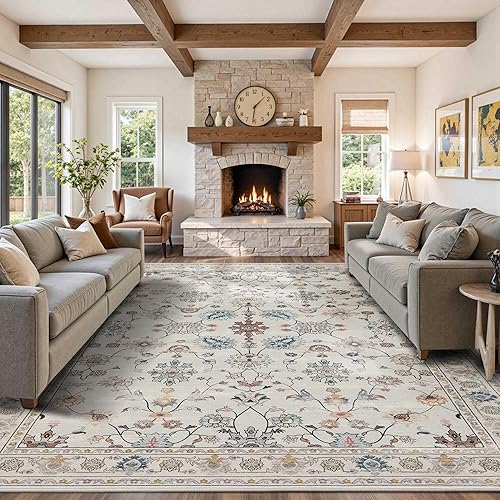 Miniatura 46 de Alfombra de Puerta Floral para Entrada, Alfombra Pequeña Lavable de 2x3, Alfombra Boho para Puerta Delantera, Alfombras de Área Antideslizantes,