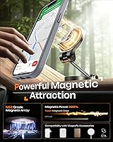 Vista 268 de TOCOL Funda magnética 3 en 1 para iPhone 15 Pro, mejorada [protección completa de cámara] con 2 protectores de pantalla, compatible con MagSafe, Gris