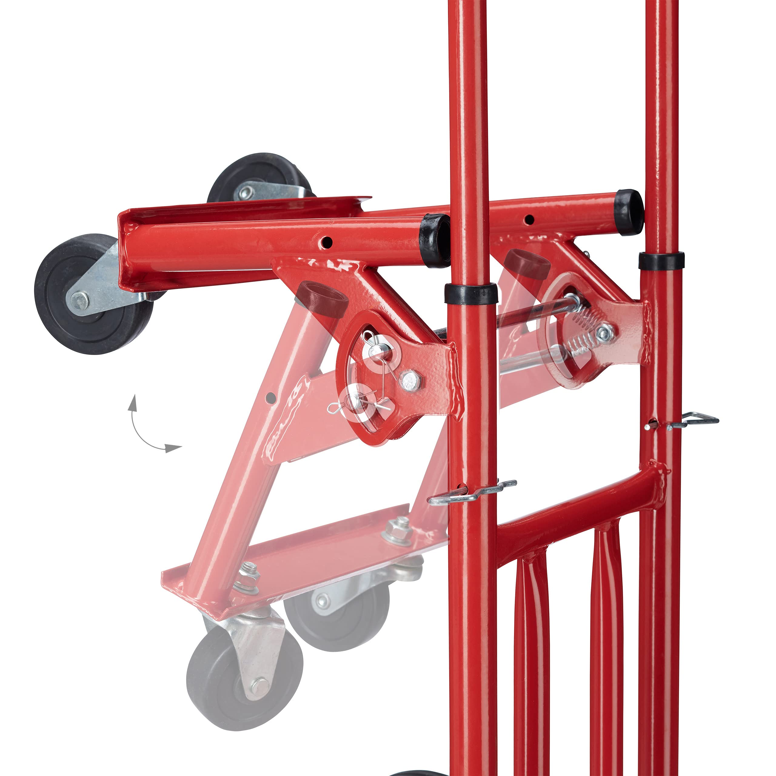 Relaxdays Wspinacz do schodów do 50 kg/150 kg, wielofunkcyjny wózek transportowy, 2 w 1, profesjonalny, czerwony, standardowy