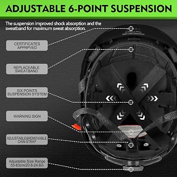 GREEN DEVIL Construction Safety Helmet Hard Hat with Visor and Safety Glasses ANSI Z89.1 Cascos De Construccion Vented ABS Work Hardhat for Men&Women
