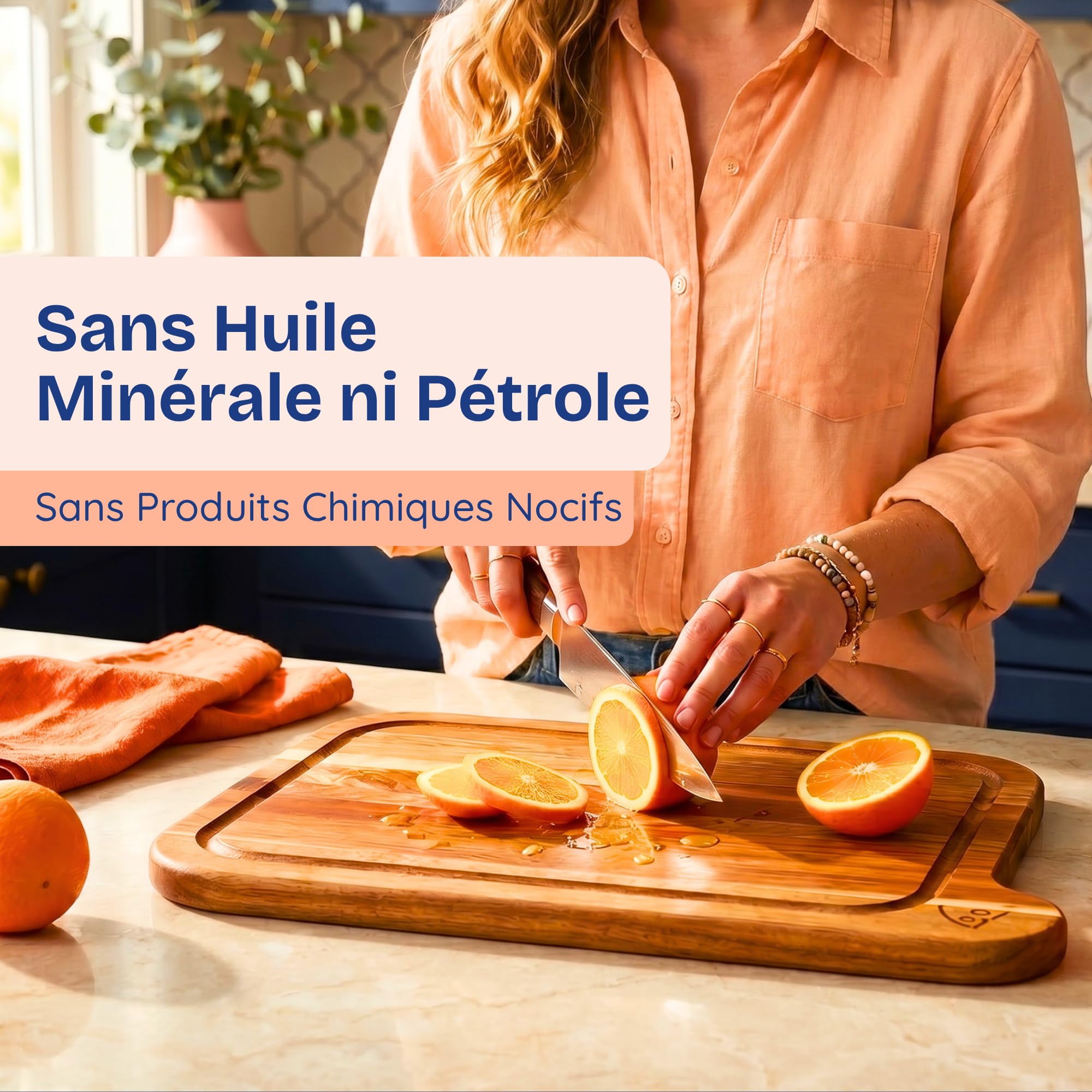 Planches à Découper Non Toxiques - Set Sans Huile Minérale, en Bois d'Acacia FSC - Ustensiles de Cuisine en Bois - Comprend 3 Planches à Découper. Par Ziruma