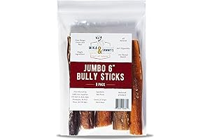 Mika & Sammy's Jumbo Bully Sticks - 100% Natural, Highly Digestible Dog...