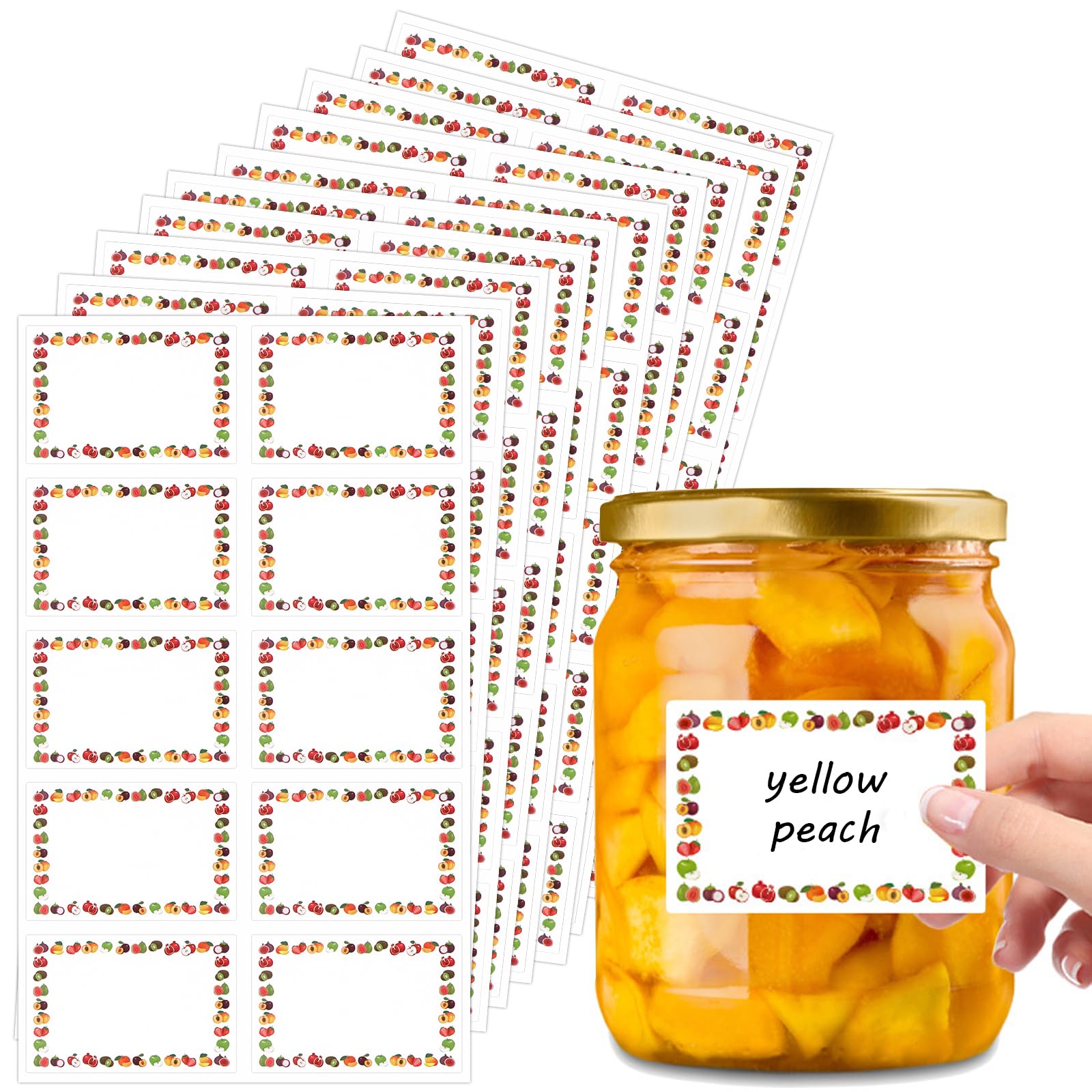 Rovelin 100 PCS Self Adhesive Waterproof Jam Food Labels for Jars