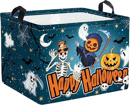 Clastyle Large Halloween Boo Gift Basket Empty Spooky Storage Bin Stuffers