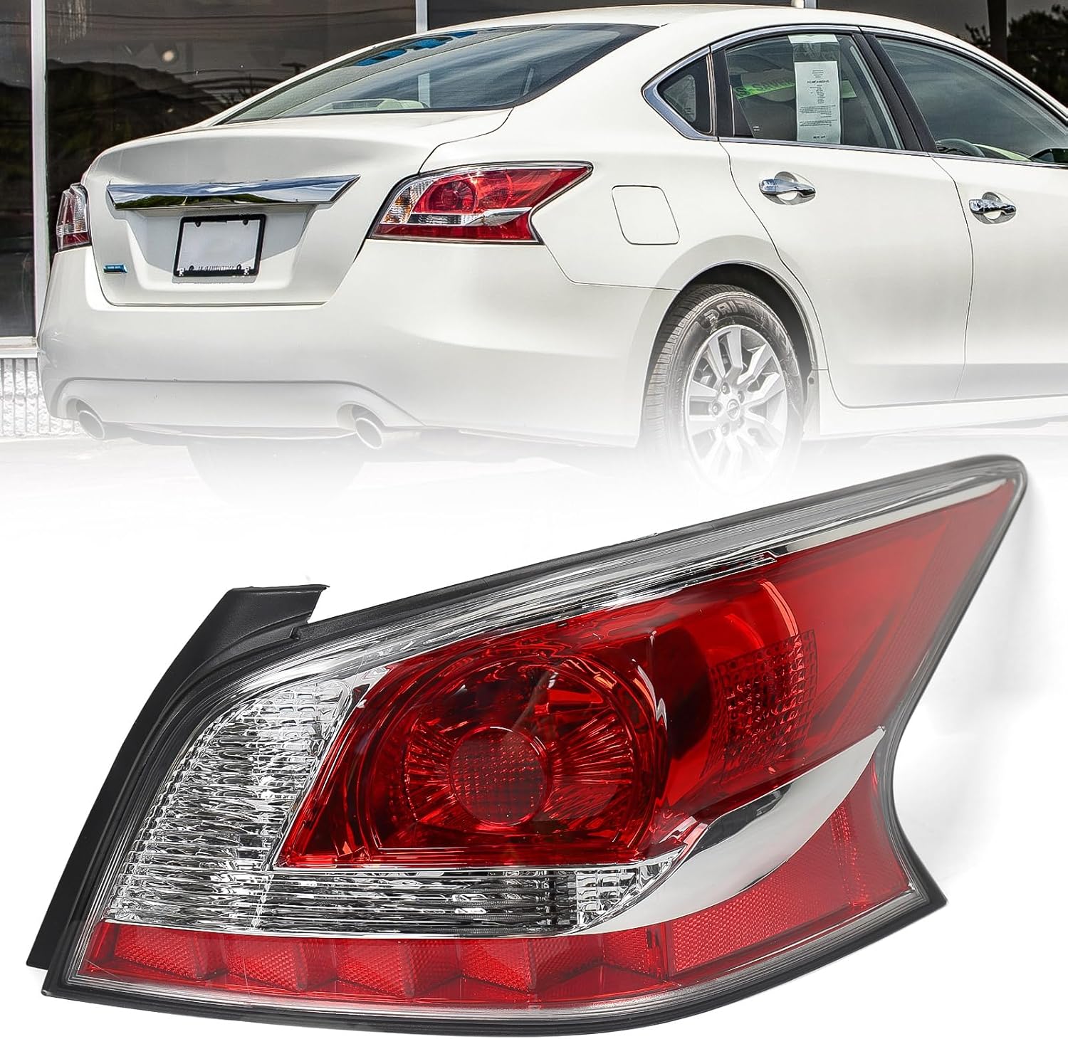 Huray Right Halogen Tail Light Fit for Nissan Altima 2013 2014 2015 RH Taillight Tail lamp Rear Brake Lamp Assembly Replacement Accessory Replacement for NI2801195 (Passenger Side)
