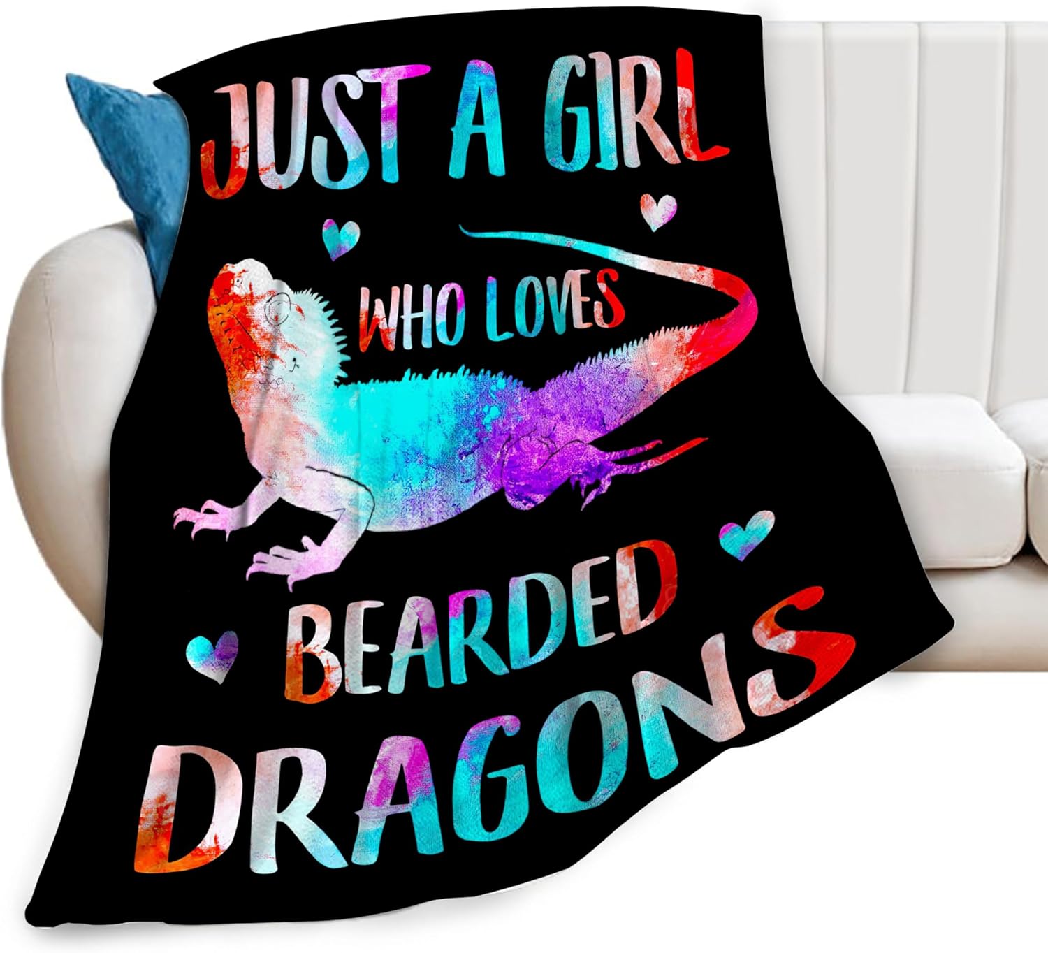 Lizard Reptile Blanket Just A Girl Who Loves Bearded Dragon
